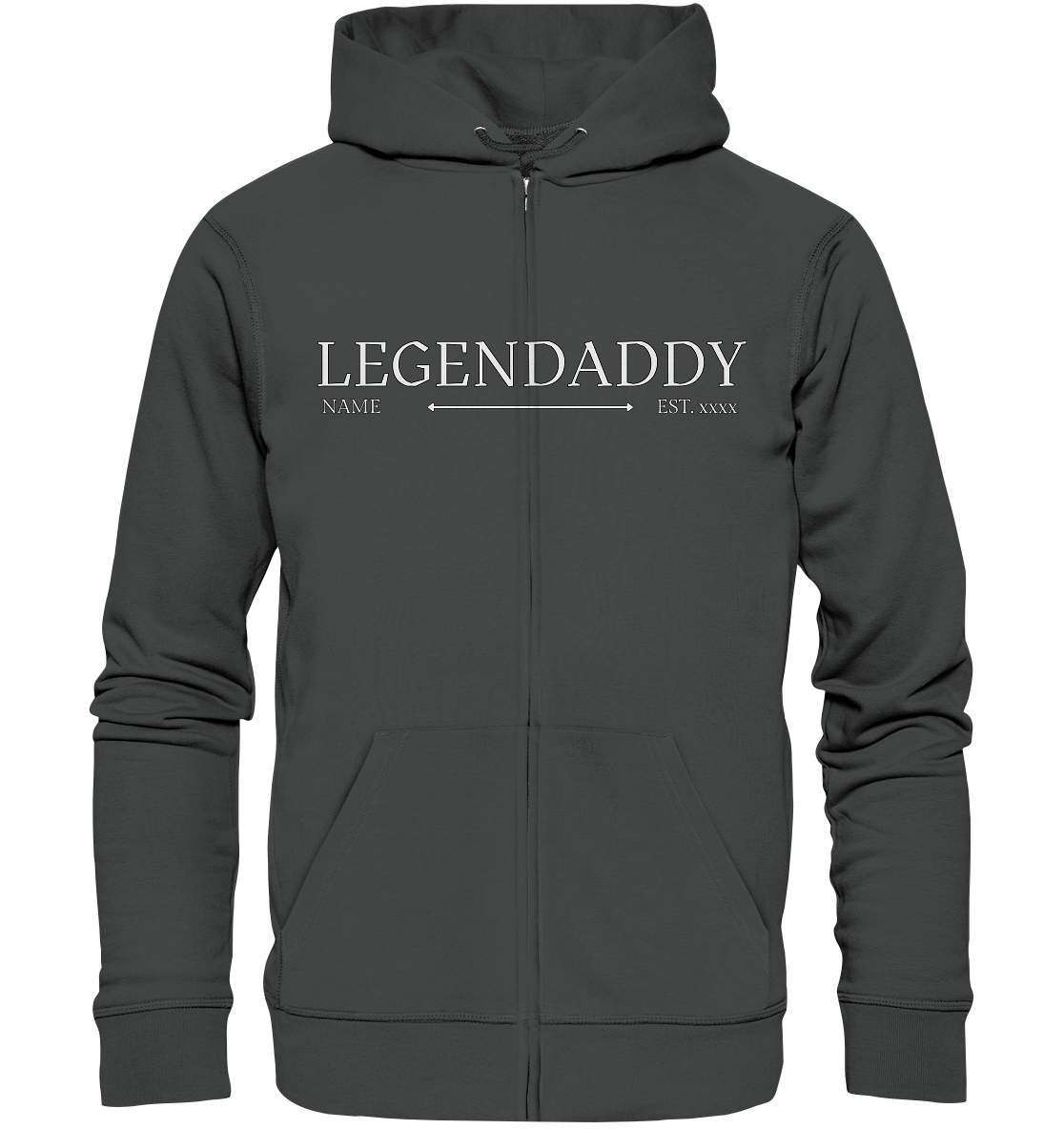 Legendaddy mit Name und Jahr personalisiert Papa Geschenk - Organic Zipper-baby,baby boy,baby shower,baby shower party,bester papa,Für Männer,Geburt,Geschenk,Legendaddy,Papa,personalisierte Geschenke,Schwangerschaftsverkündung,Vatertag,Vatertags Geschenk