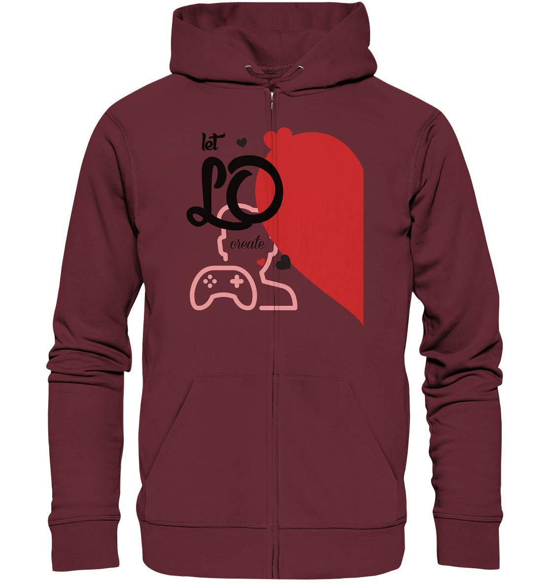 Valentinstag "Let LO create" Gaming couple Perfekt für Zocker Pärchen  - Organic Zipper-14. Februar,be my valentine,gamer,gaming couple,große Liebe,herz,liebe,lover,tag der verliebten,valentines day,Valentinstag,Valentinstag für Frauen,Valentinstag für Männer,Valentinstag Geschenk,Valentinstag Ideen,verliebt