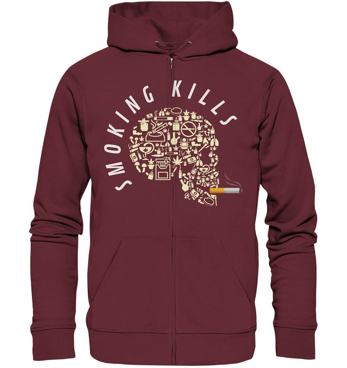 Nichtraucher "Smoking Kills" Skull mit Zigarette Geschenk - Organic Zipper-Aschenbecher,bong,canabis,gesund leben,nichtraucher,rauchen,rauchen ist tödlich,rauchen tötet,raucher,wasserpfeiffe,Zigaretten,zigarettenschachtel