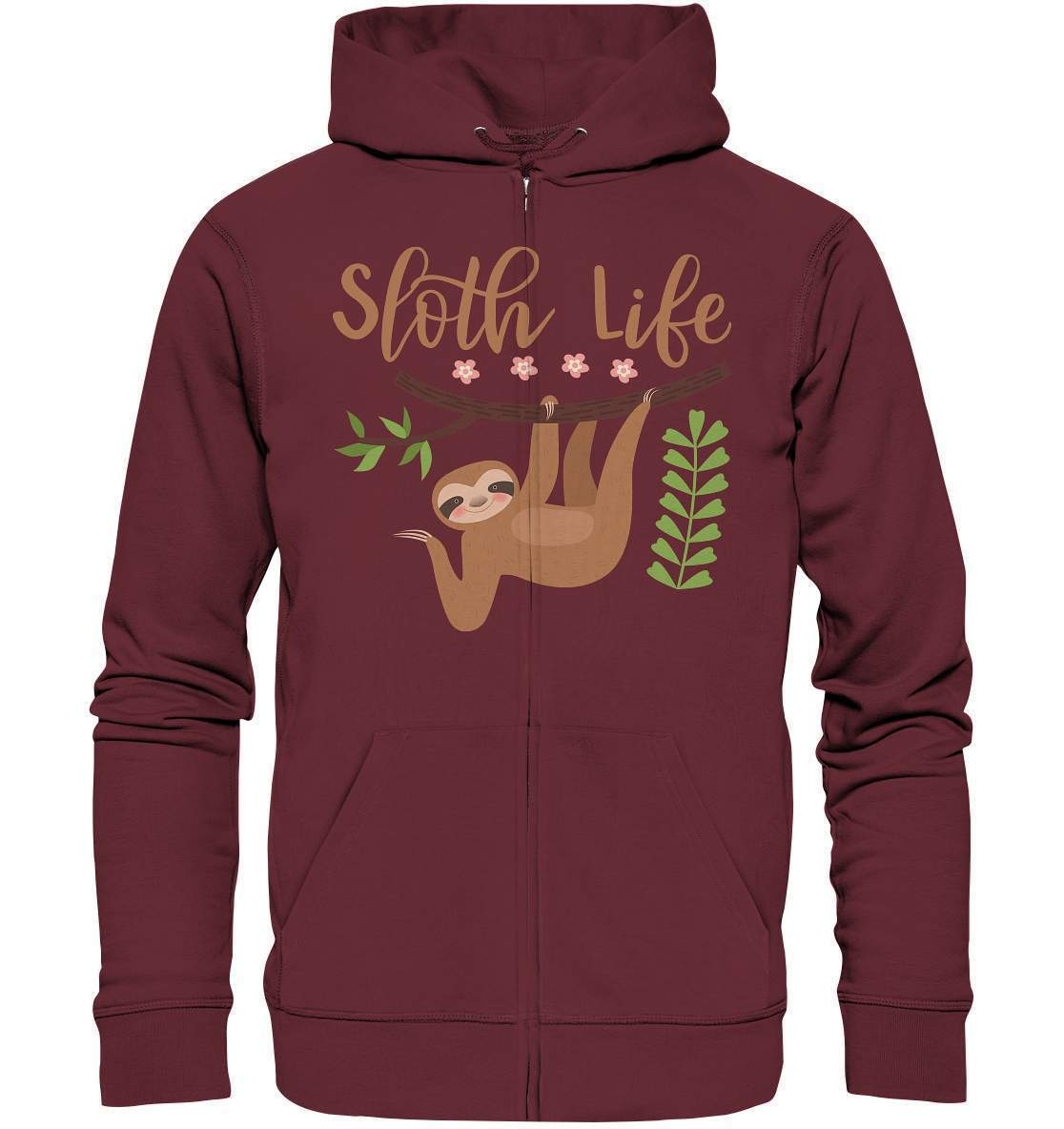 Faultier Sloth Life - Organic Zipper-3 finger faultier,3 zehen faultier,das faultier,ein faultier,faul,Faultier,faultier shirt,faultier t shirt damen,faultierfarm,faultiermotiv,riesenfaultier,Sloth Life,t-shirt mit faultier