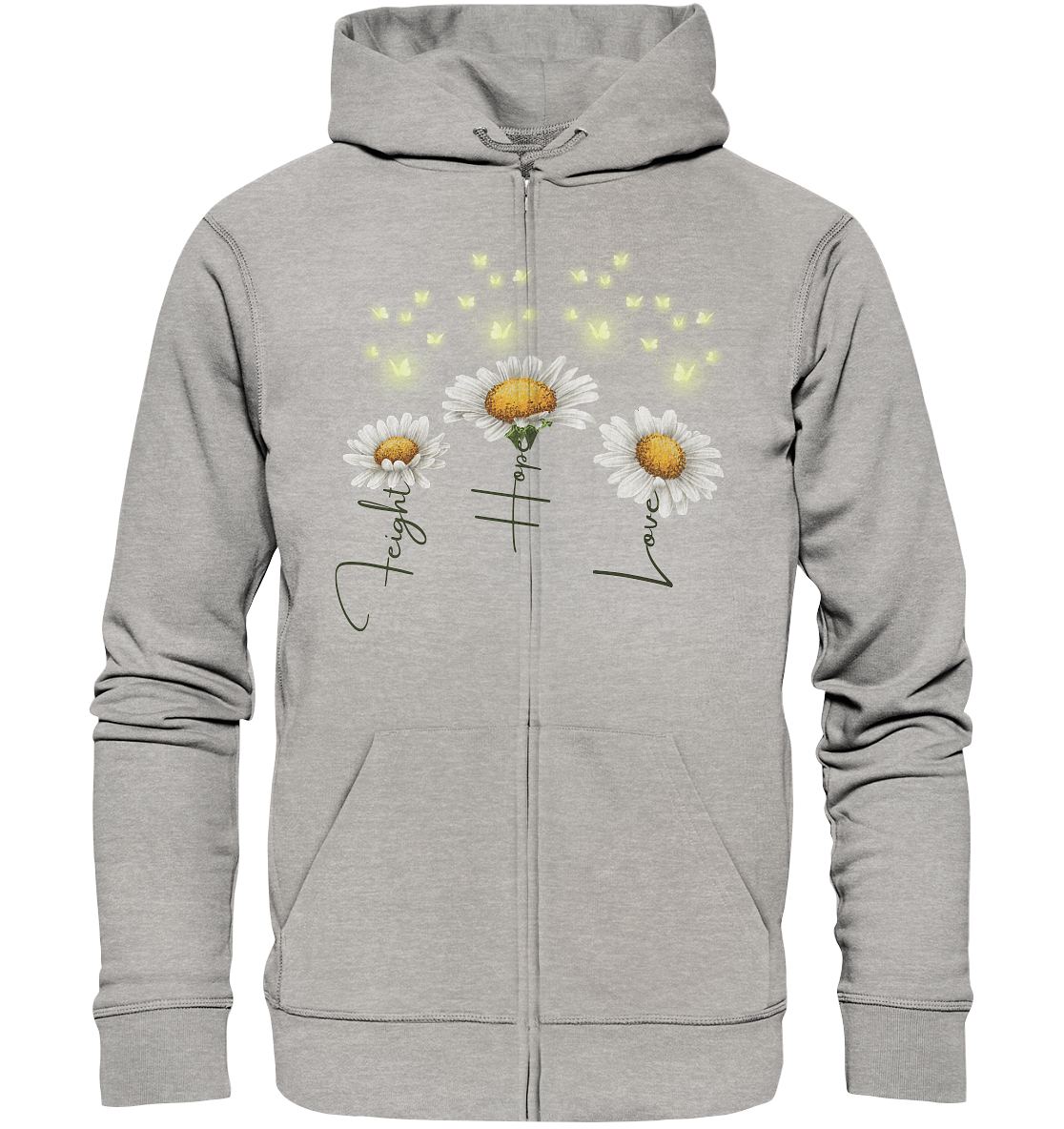 Kämpfe Hoffe Liebe Gänseblümchen Blumen - Organic Zipper