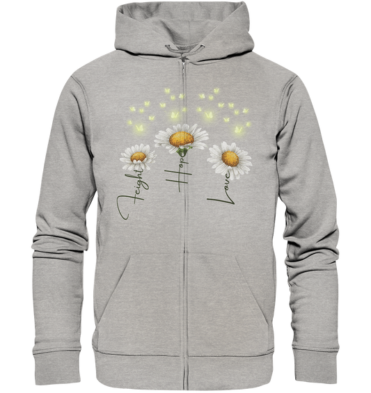 Kämpfe Hoffe Liebe Gänseblümchen Blumen - Organic Zipper