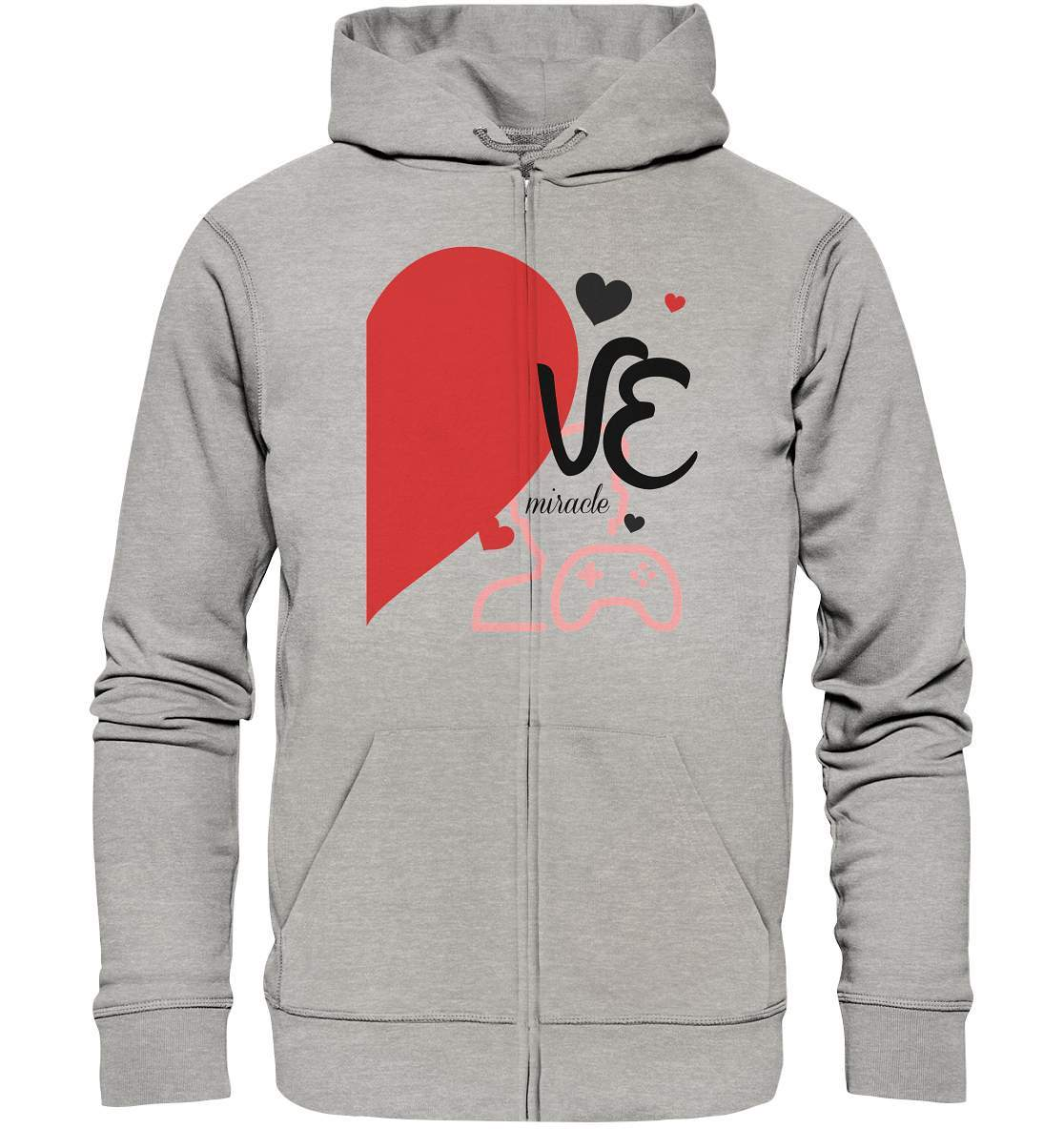 Valentinstag "VE Miracle" Gaming couple Perfekt für Zocker Pärchen - Organic Zipper-14. Februar,be my valentine,gamer,gaming couple,große Liebe,herz,liebe,lover,tag der verliebten,valentines day,Valentinstag,Valentinstag für Frauen,Valentinstag für Männer,Valentinstag Geschenk,Valentinstag Ideen,verliebt