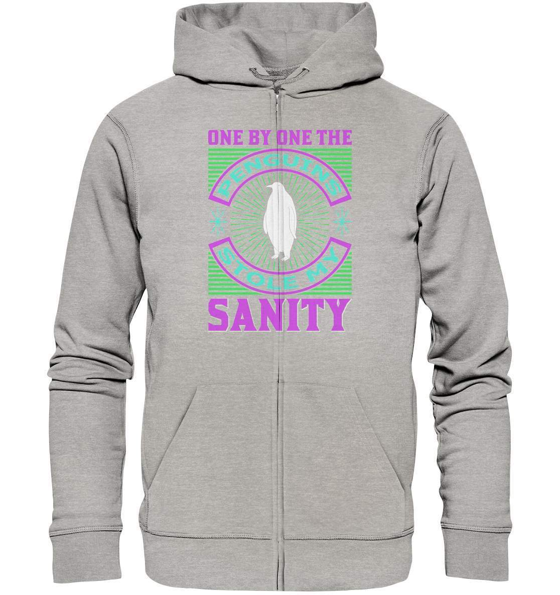 Pinguin One by One the Penguins stole my Sanity - Organic Zipper-bild pinguin,humboldt pinguin,One by One the Penguins stole my Sanity,pinguin,Pinguin Bild,pinguin clipart,pinguin comic,pinguin druck,pinguin shirt,pinguin t-shirt,plitsch platsch pinguin