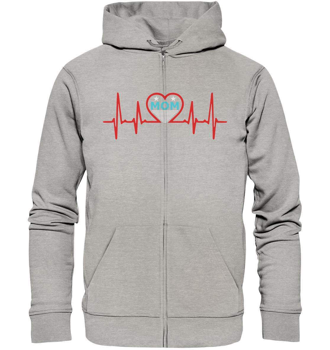 Herzschlag Mom Heartbeat perfekte zum Muttertag - Organic Zipper-ehemann,geschenkidee,heartbeat,liebe mama,Mama,Mama ist die beste,Mutter,mutter herzschlag,mutterliebe,muttertag,schwangerschaft verkünden,sohn,tochter