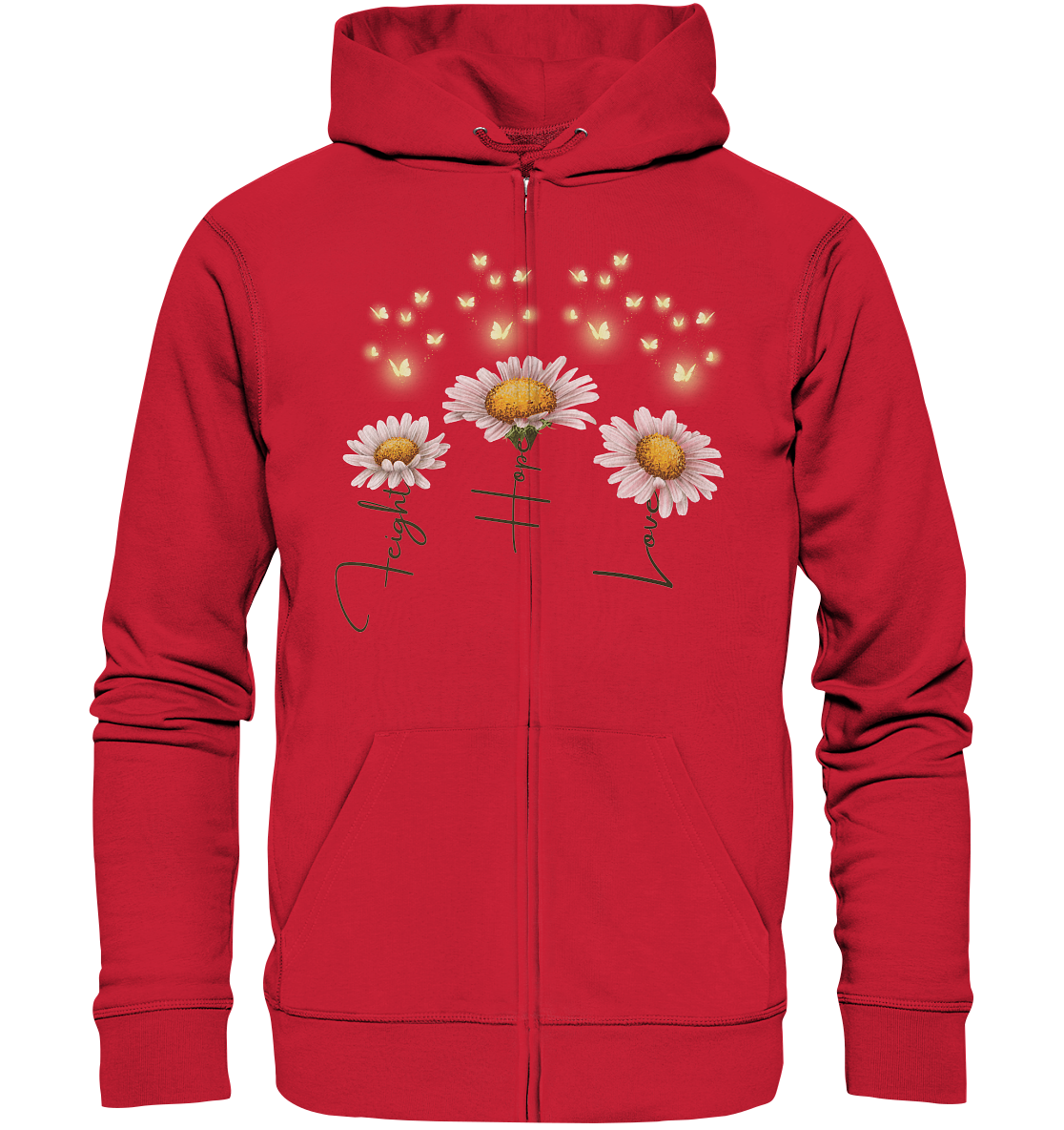 Kämpfe Hoffe Liebe Gänseblümchen Blumen - Organic Zipper