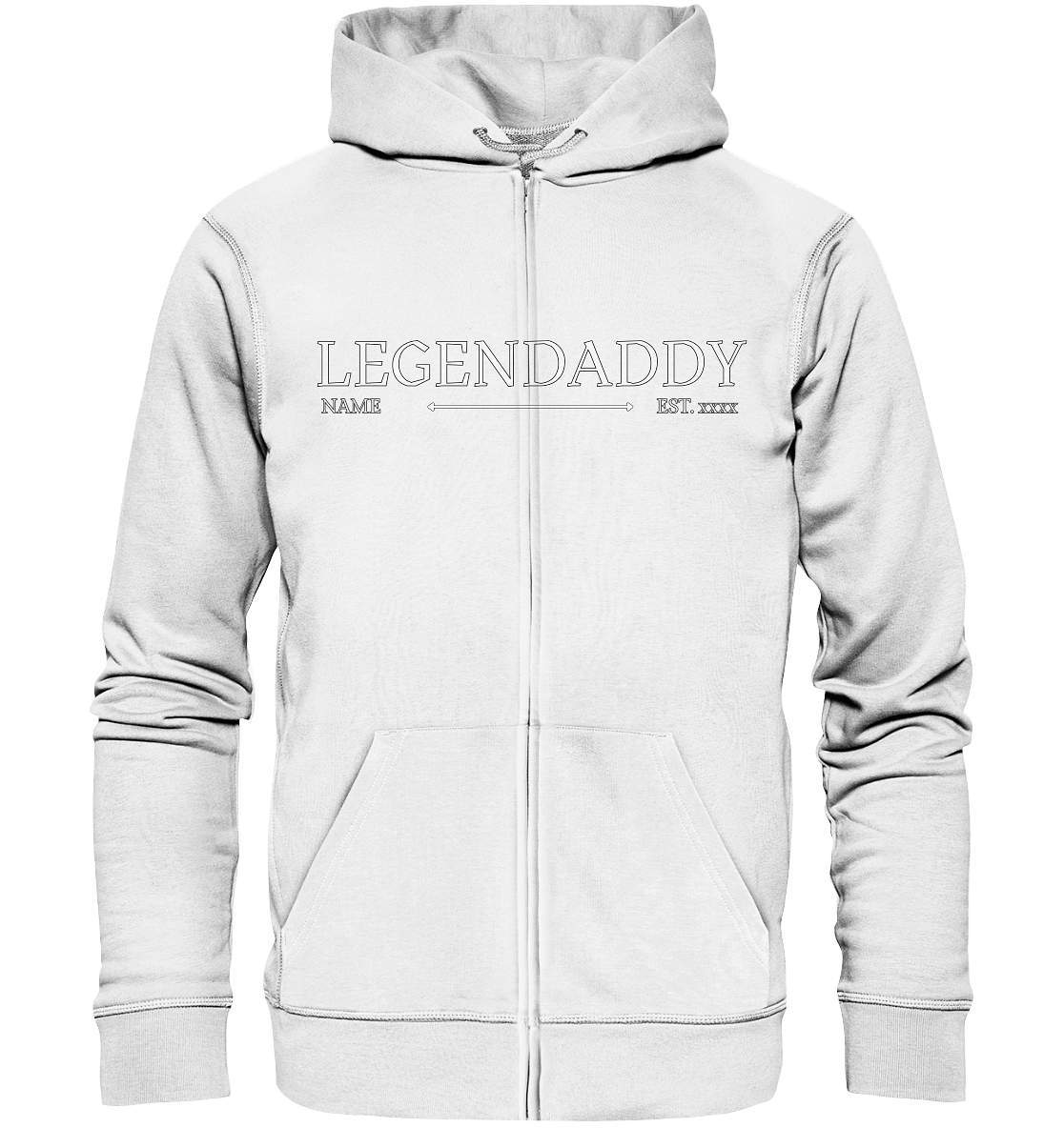 Legendaddy mit Name und Jahr personalisiert Papa Geschenk - Organic Zipper-baby,baby boy,baby shower,baby shower party,bester papa,Für Männer,Geburt,Geschenk,Legendaddy,Papa,personalisierte Geschenke,Schwangerschaftsverkündung,Vatertag,Vatertags Geschenk