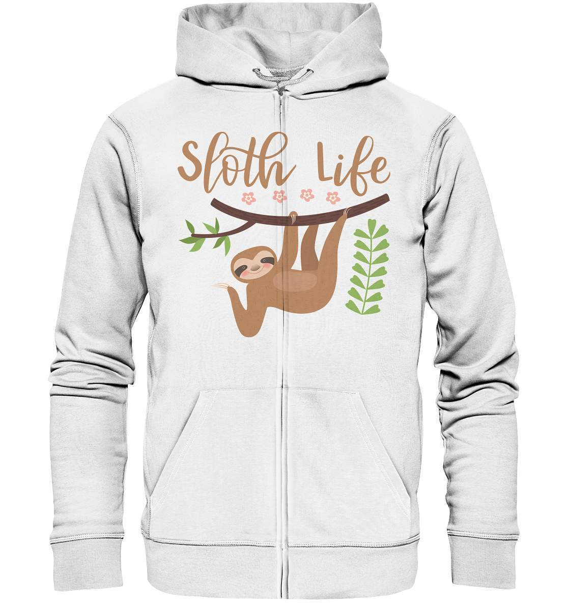 Faultier Sloth Life - Organic Zipper-3 finger faultier,3 zehen faultier,das faultier,ein faultier,faul,Faultier,faultier shirt,faultier t shirt damen,faultierfarm,faultiermotiv,riesenfaultier,Sloth Life,t-shirt mit faultier