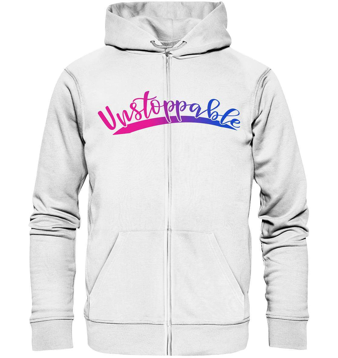 Unstoppable nicht zu stoppen - Organic Zipper-dran bleiben,durchhalten,kampf,kämpfer,motivation,nicht zu stoppen,niemals augeben,stark bleiben,stark sein,stätke,tapferheit,unaufhaltbar,unstoppable