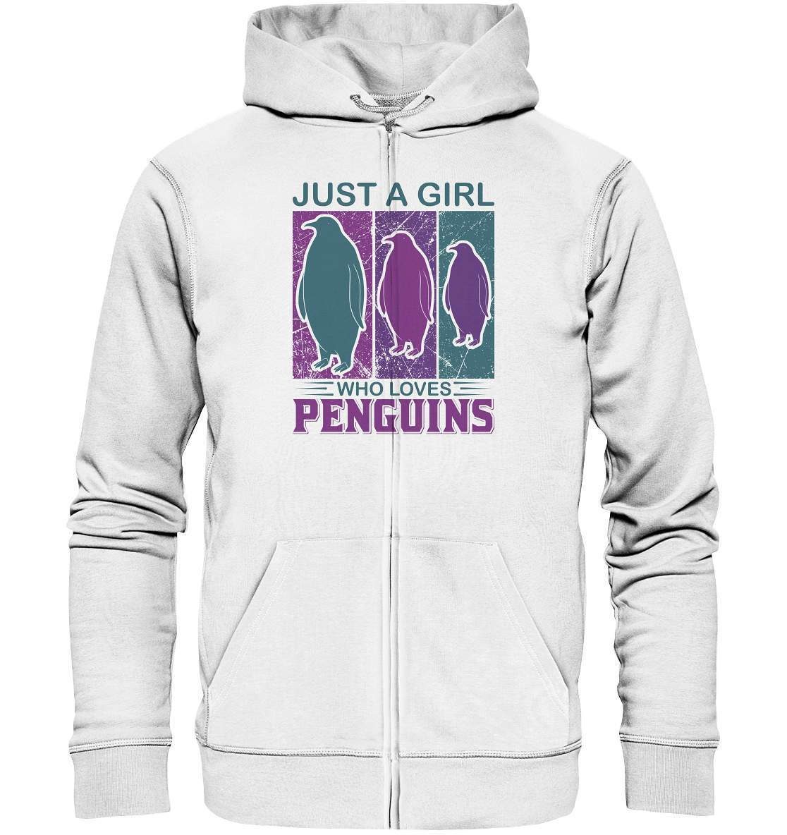 Pinguin Just a Girl who loves Penguins - Organic Zipper-bild pinguin,humboldt pinguin,Just a Girl who loves Penguins,pinguin,Pinguin Bild,pinguin clipart,pinguin comic,pinguin druck,pinguin shirt,pinguin t-shirt,plitsch platsch pinguin