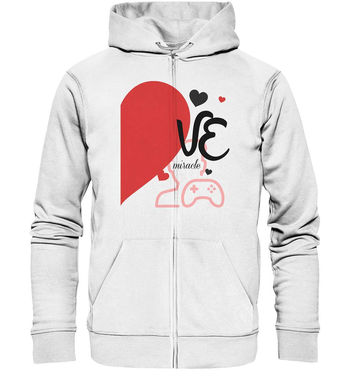 Valentinstag "VE Miracle" Gaming couple Perfekt für Zocker Pärchen - Organic Zipper-14. Februar,be my valentine,gamer,gaming couple,große Liebe,herz,liebe,lover,tag der verliebten,valentines day,Valentinstag,Valentinstag für Frauen,Valentinstag für Männer,Valentinstag Geschenk,Valentinstag Ideen,verliebt