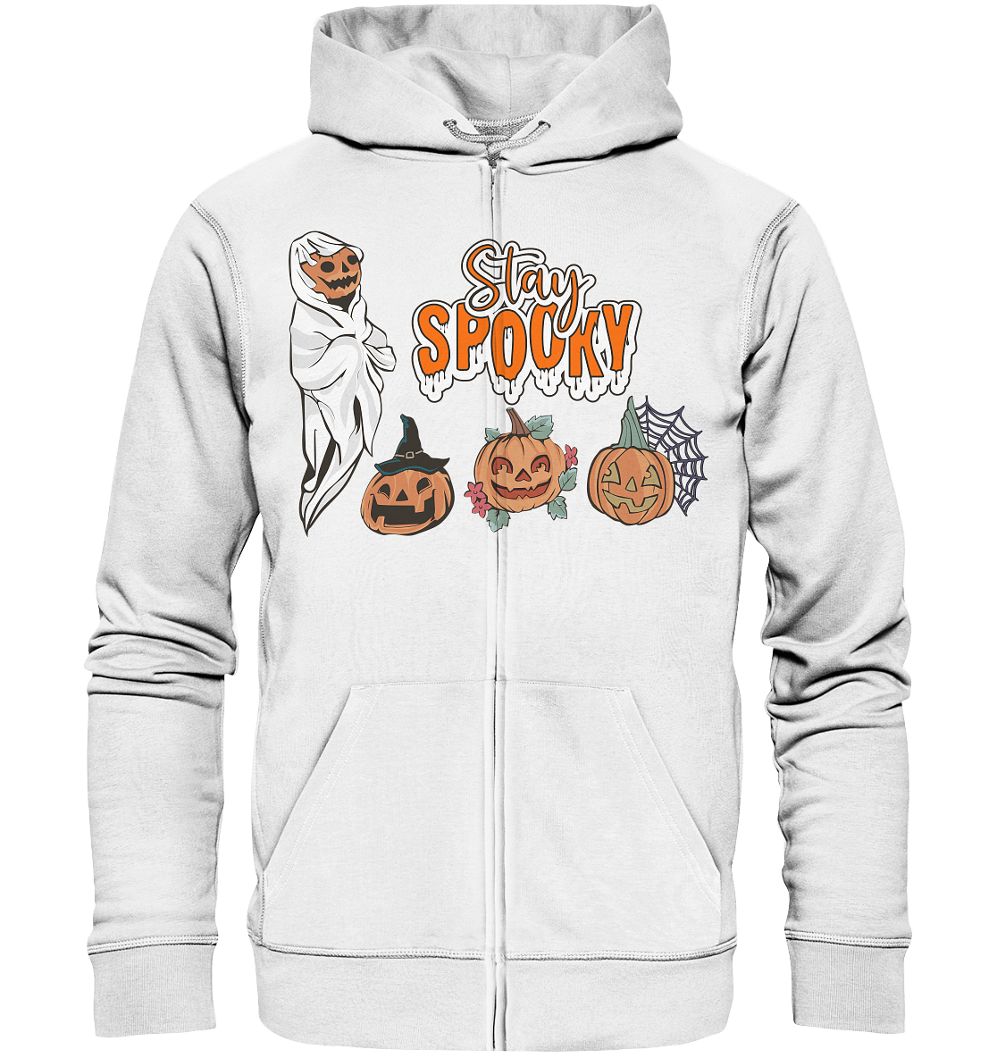 Kürbis Shirt, Halloween Shirt, Herbst T-Shirt, Kürbis Gesichter Shirt, Halloween Outfit, Stay Spooky, Halloween Kostüm  - Organic Zipper