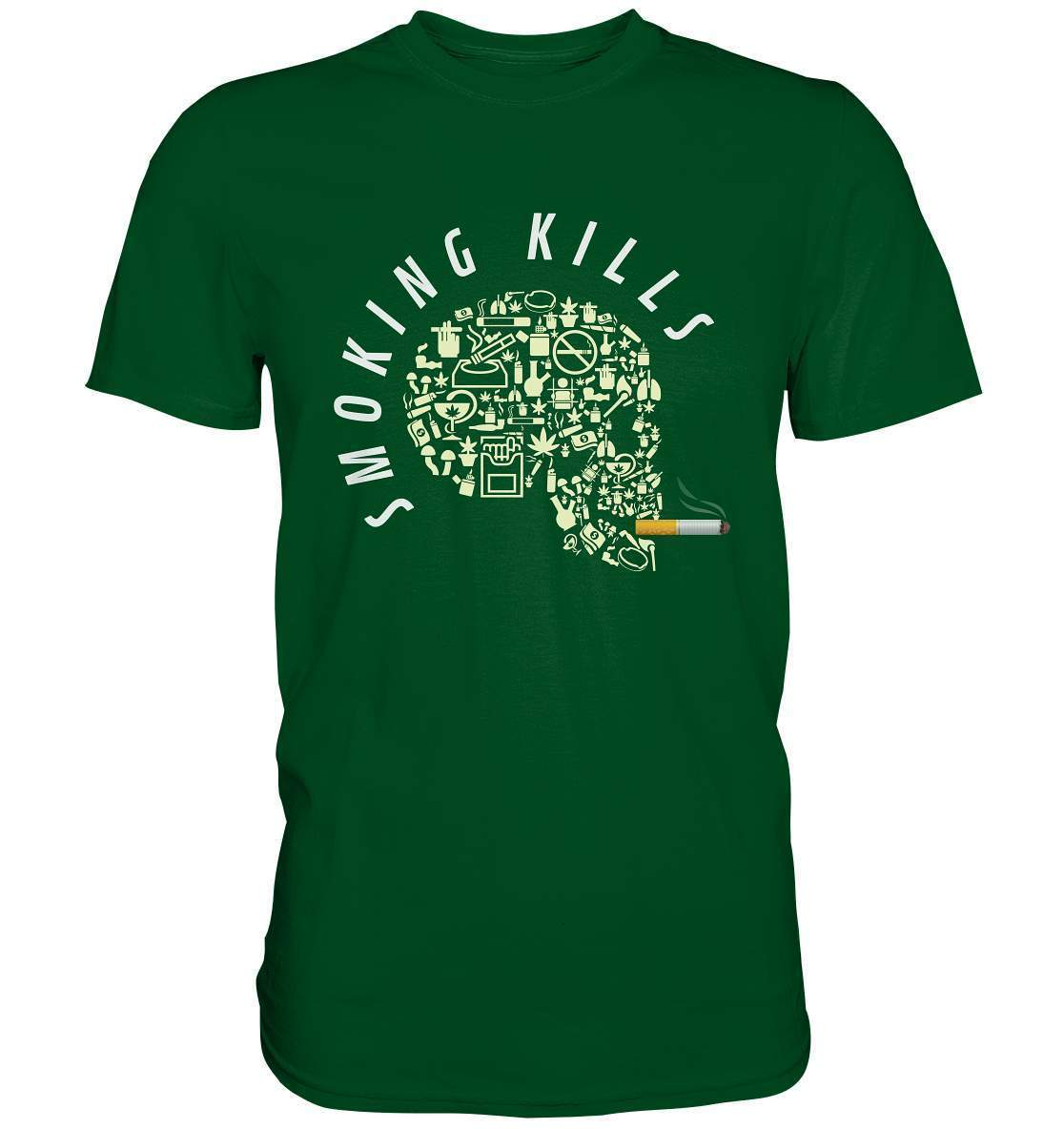 Nichtraucher "Smoking Kills" Skull mit Zigarette Geschenk - Premium Shirt-Aschenbecher,bong,canabis,gesund leben,nichtraucher,rauchen,rauchen ist tödlich,rauchen tötet,raucher,wasserpfeiffe,Zigaretten,zigarettenschachtel