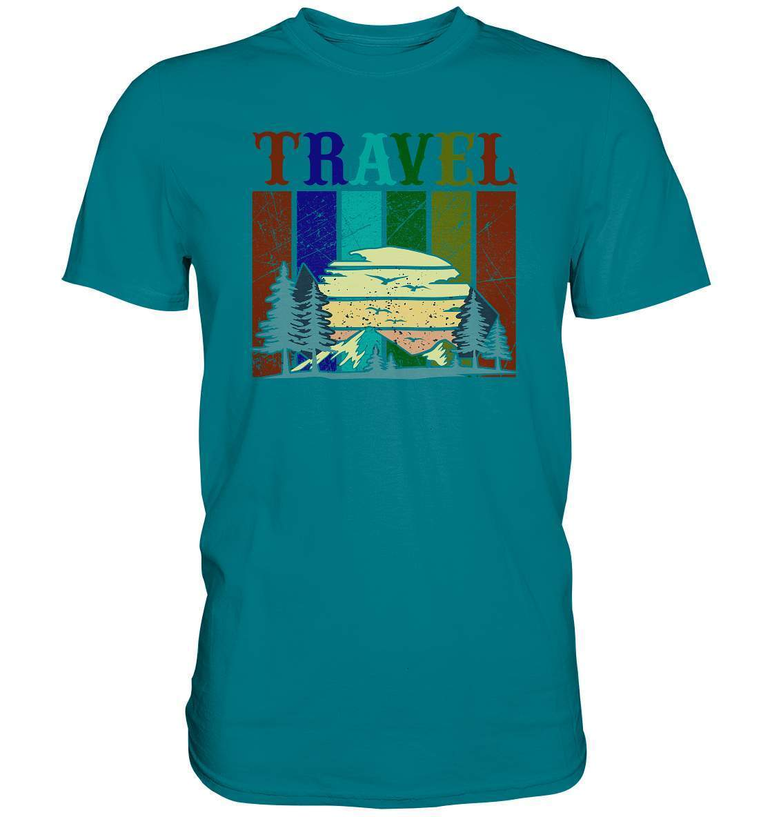 Reiselust Travel Motiv - Premium Shirt-Abenteuer,berge,camper,camping,norwegen,Reiselust Travel Motiv,Reisen,strand,Vanlife,vanlifer,vanliver,wohnmobil,wohnwagen