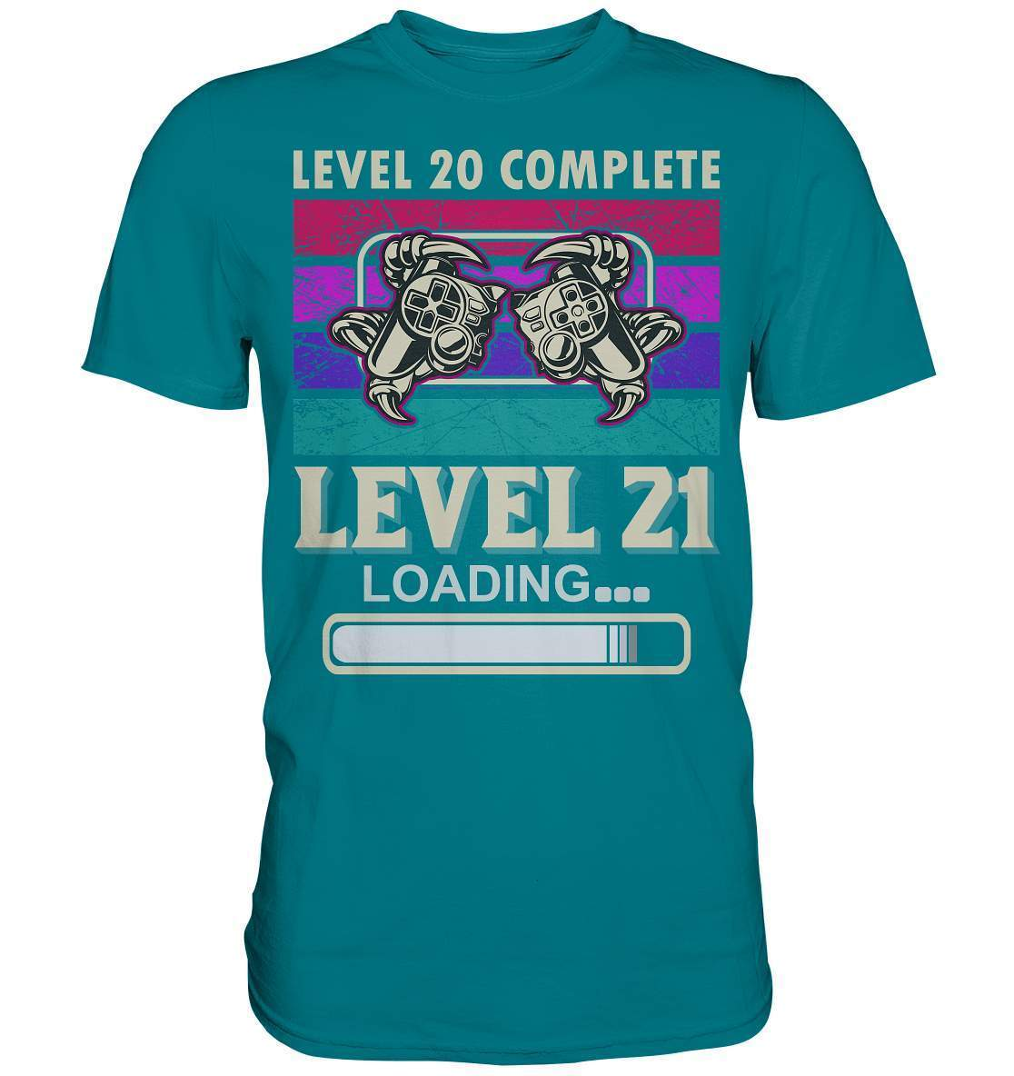 Zocker Outfit zum Geburtstag Level 20 Completed Level 21 Loading - Premium Shirt-computer,controller,gamepad,gamer,geboren zum zocken,geborener zocker,joystick,Konsole,Level 20 completed,spielkonsole,zocken,zockerleidenschaft