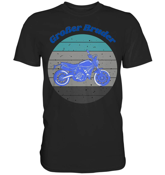 Geschwister Outfit - Großer Bruder Motorrad - Premium Shirt-biker,bruder geschwister,brüder,Geschenk,Geschenkidee,geschwister,geschwister outfit,geschwisterliebe,Großer bruder,herz,jungen,liebe,lieblingsteil,Motorrad,männer,perfekte grafik,sohn,stolzer bruder,trendy,Vintage,Vintage style,wunderschönes Design