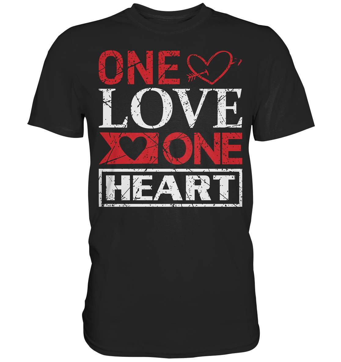 Valentinstag One Love one Heart - Premium Shirt-14. Februar,be my valentine,couple,große Liebe,lover,one love one heart,tag der verliebten,valentines day,Valentinstag,Valentinstag Geschenk,Valentinstag Ideen,Valentinstag Partnerlook,verliebt