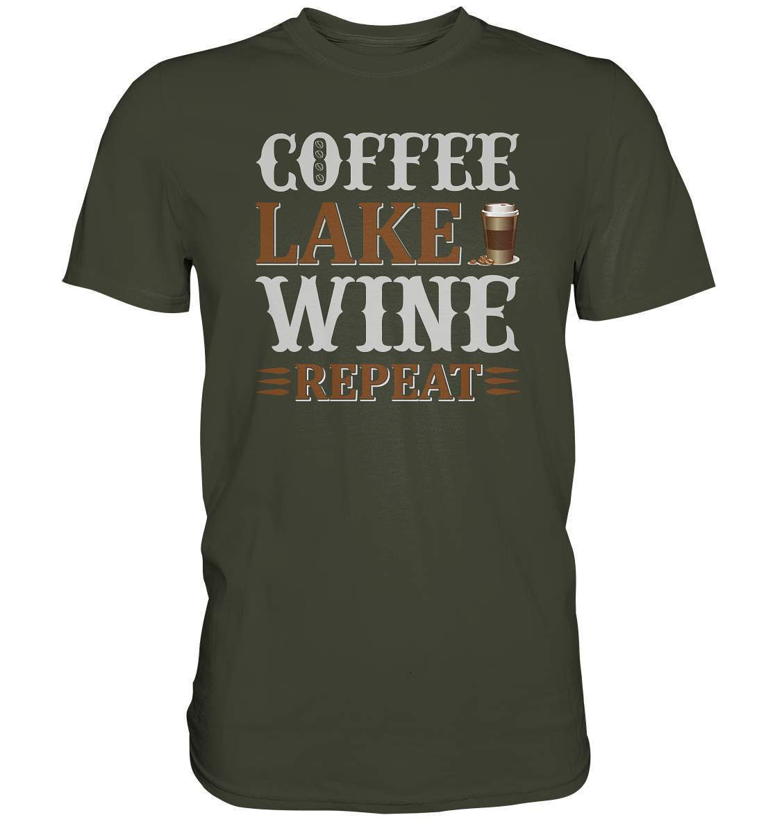 Kaffee Coffee Lake Wine Repeat Kaffeeliebhaber - Premium Shirt-Coffee Lake Wine Repeat kaffee,coffee t shirt,espresso t shirt,Frühaufsteher,geschenke für kaffeeliebhaber,i like coffee t shirt,I love Coffee,kaffeejunkie,Kaffeekanne,kaffeeliebhaber geschenk,kaffeesüchtig,langschläfer,Morgenmuffel