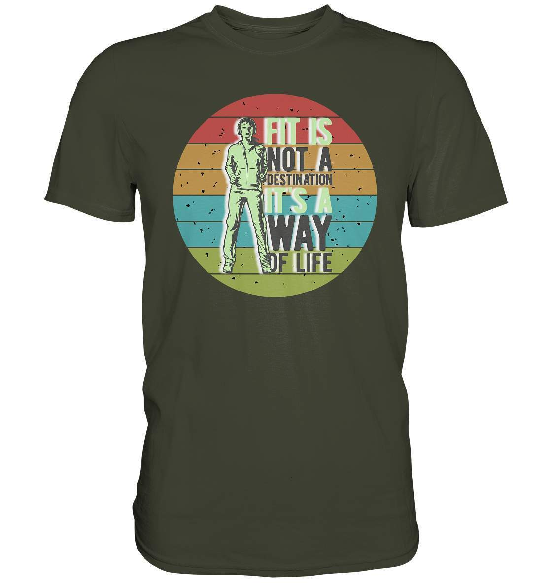 Fit is not a destination - Vintage Fun - Premium Shirt-Fitness,Fitness & Sport,Fitnessstudio,Fun Shirt,Hobbie,schön,Sportstil,Statement,Training,Vintage