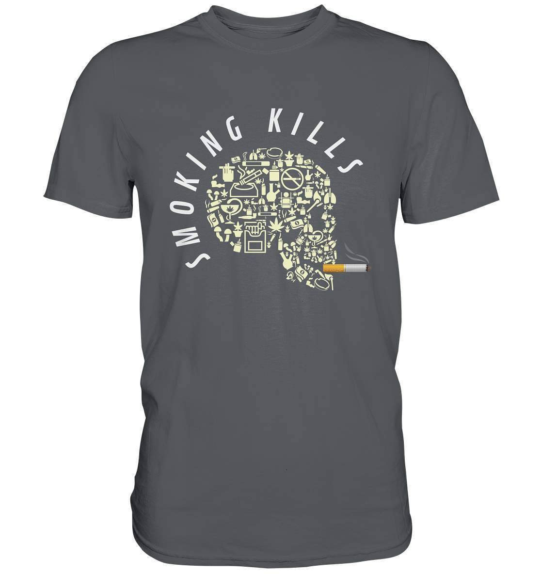 Nichtraucher "Smoking Kills" Skull mit Zigarette Geschenk - Premium Shirt-Aschenbecher,bong,canabis,gesund leben,nichtraucher,rauchen,rauchen ist tödlich,rauchen tötet,raucher,wasserpfeiffe,Zigaretten,zigarettenschachtel