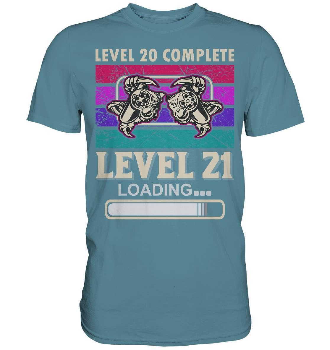 Zocker Outfit zum Geburtstag Level 20 Completed Level 21 Loading - Premium Shirt-computer,controller,gamepad,gamer,geboren zum zocken,geborener zocker,joystick,Konsole,Level 20 completed,spielkonsole,zocken,zockerleidenschaft