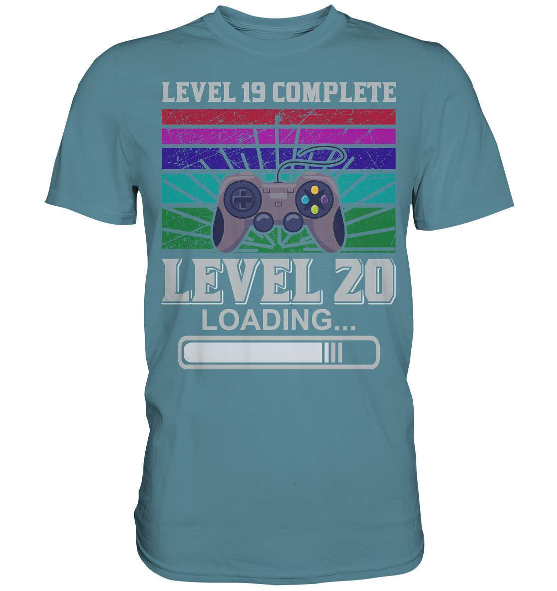 Zocker Outfit zum Geburtstag Level 19 Completed Level 20 Loading - Premium Shirt-computer,controller,gamepad,gamer,geboren zum zocken,geborener zocker,joystick,Konsole,Level 19 completed,spielkonsole,zocken,zockerleidenschaft