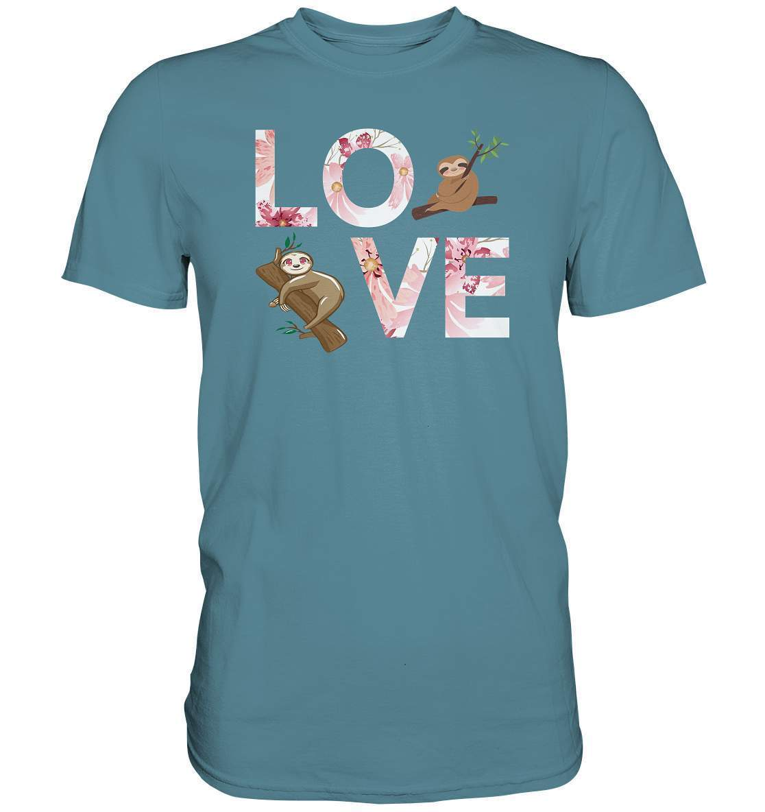 Faultier LOVE - Premium Shirt-3 finger faultier,3 zehen faultier,das faultier,ein faultier,faul,Faultier,faultier shirt,faultier t shirt damen,faultierfarm,faultiermotiv,LOVE,riesenfaultier,t-shirt mit faultier