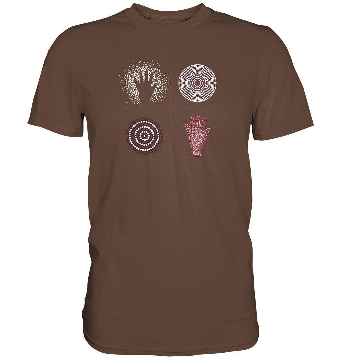 Aboriginal Australian Kunst in Perfektion - Premium Shirt-aborigines,dotart,eingeboren,eingeborene australien,hand,kunst australien,Punktart,punkte,Punktkunst,stammeskunst,tasmanisch