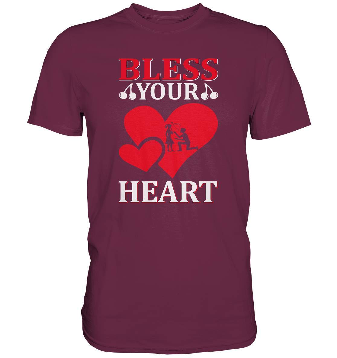 Christliches Geschenk zum Valentinstag mit Aufschrift Bless Your Heart  - Premium Shirt-14 Februar,be my valentine,bless your heart,couple,große Liebe,Lehrer Valentinstag,lover,tag der verliebten,valentines day,Valentinstag,Valentinstag Geschenk,Valentinstag Ideen,Valentinstag Partnerlook