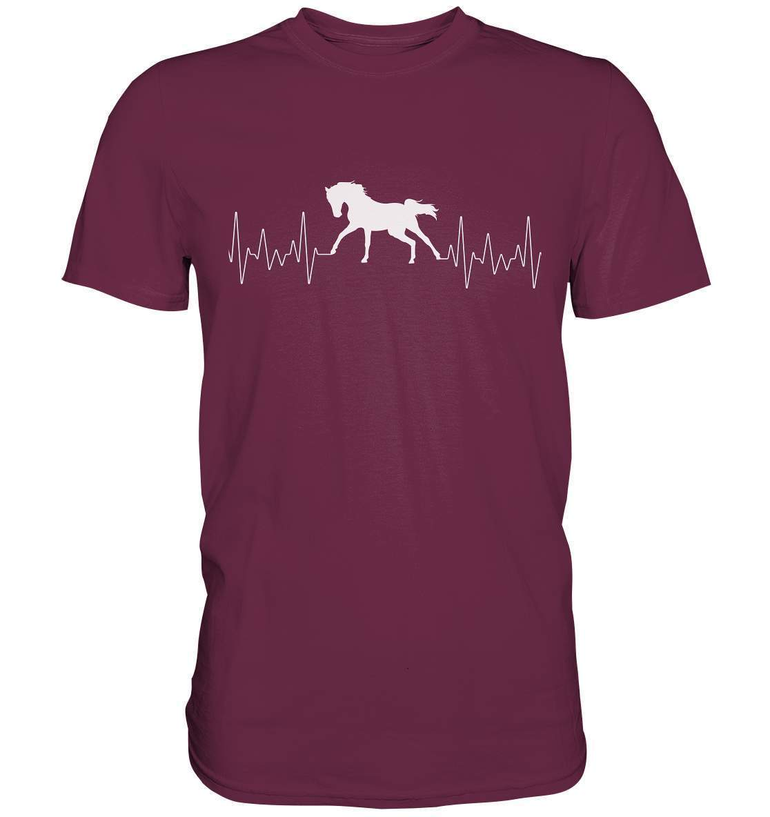 Herzschlag Pferd Liebe Frequenz Puls Liebhaber Reiter Herz - Premium Shirt-dressur,dressurreiter,fohlen,hengst,Herz,Herzschlag,hufeisen,pferd,pferde,pferdesport,pferdesprüche,pony,ponyhof,quarterhorse,reiter,reitersprüche,reitsport,ross,sattel,sliding stop,sportpferde,springreiten,stute,westernpferd,westernreiten