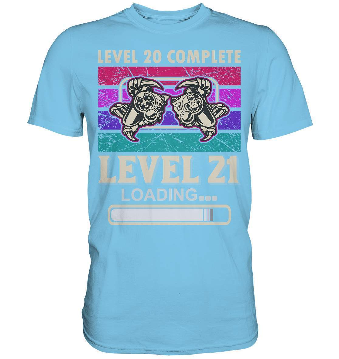 Zocker Outfit zum Geburtstag Level 20 Completed Level 21 Loading - Premium Shirt-computer,controller,gamepad,gamer,geboren zum zocken,geborener zocker,joystick,Konsole,Level 20 completed,spielkonsole,zocken,zockerleidenschaft