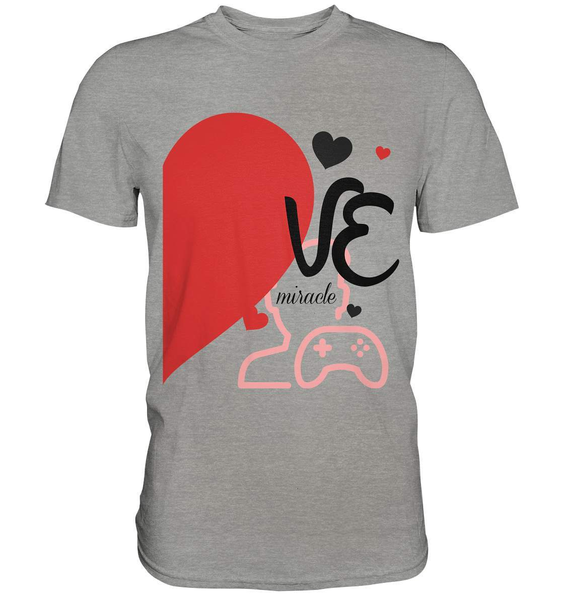 Valentinstag "VE Miracle" Gaming couple Perfekt für Zocker Pärchen - Premium Shirt-14. Februar,be my valentine,gamer,gaming couple,große Liebe,herz,liebe,lover,tag der verliebten,valentines day,Valentinstag,Valentinstag für Frauen,Valentinstag für Männer,Valentinstag Geschenk,Valentinstag Ideen,verliebt