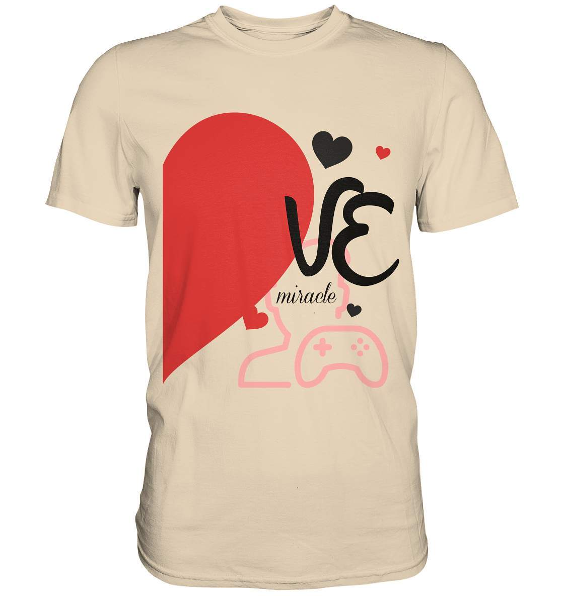 Valentinstag "VE Miracle" Gaming couple Perfekt für Zocker Pärchen - Premium Shirt-14. Februar,be my valentine,gamer,gaming couple,große Liebe,herz,liebe,lover,tag der verliebten,valentines day,Valentinstag,Valentinstag für Frauen,Valentinstag für Männer,Valentinstag Geschenk,Valentinstag Ideen,verliebt