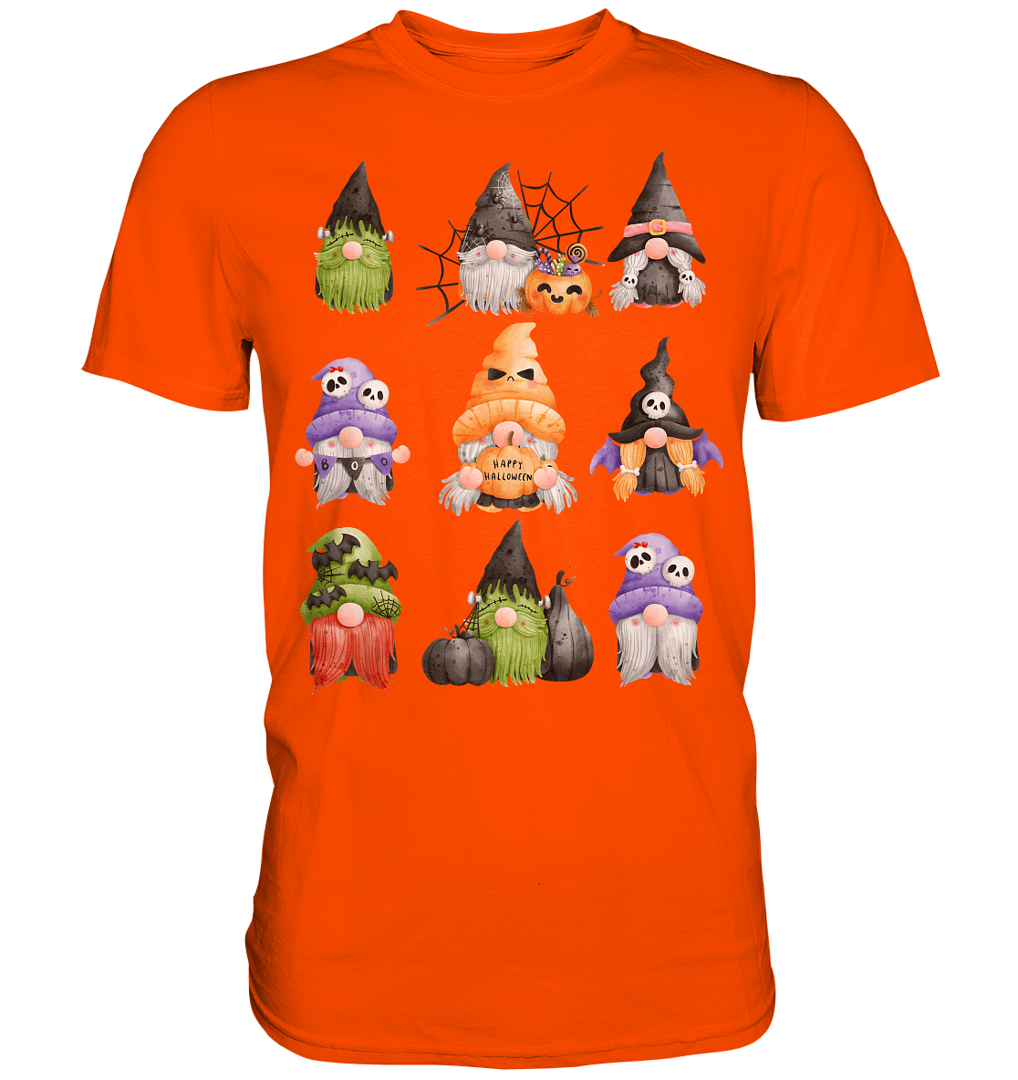 Halloween Gnome Shirt, Halloween Shirt, Herbst T-Shirt, Gnome Gesichter Shirt, Halloween Outfit, Wichtel Halloween Kostüm - Premium Shirt