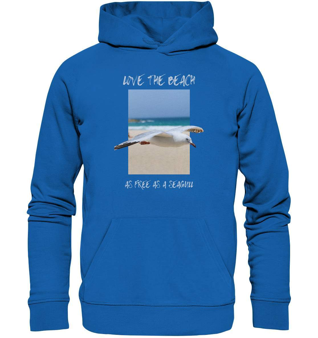 Möwe "Love the beach as free as a Seagull" Nordsee Ostsee Maritim Style - Premium Unisex Hoodie-Maritim,Maritim Lifestyle,Maritim Style,Moin,Möwe,Möwe im Flug,Nordlicht,Nordsee,Ostsee,Ostseeurlaub,starndliebe,strand motiv,usedom