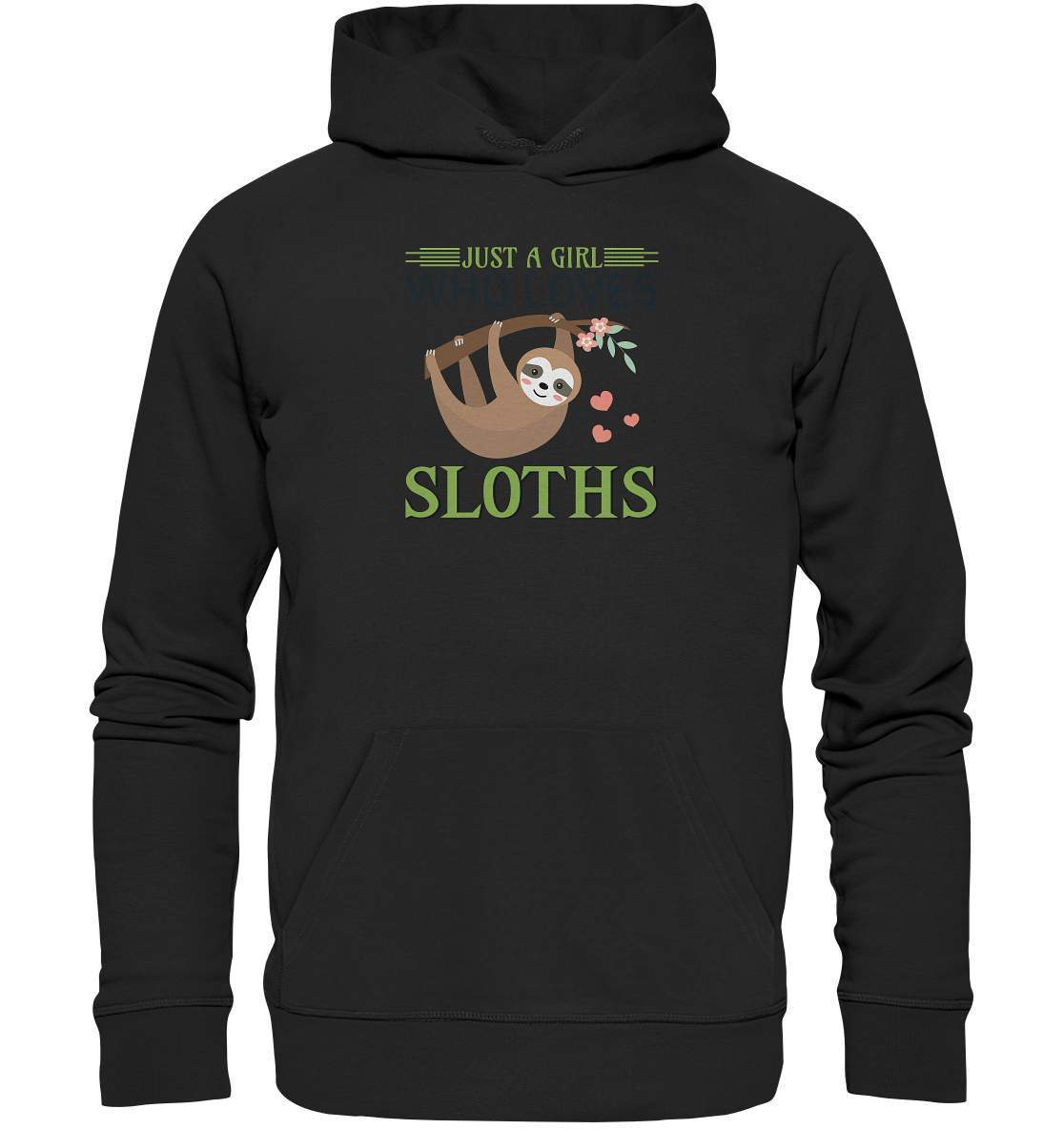 Faultier Just a Girl Who loves Sloths - Premium Unisex Hoodie-3 finger faultier,3 zehen faultier,das faultier,ein faultier,faul,Faultier,faultier shirt,faultier t shirt damen,faultierfarm,faultiermotiv,Just a Girl Who loves Sloths,riesenfaultier,t-shirt mit faultier