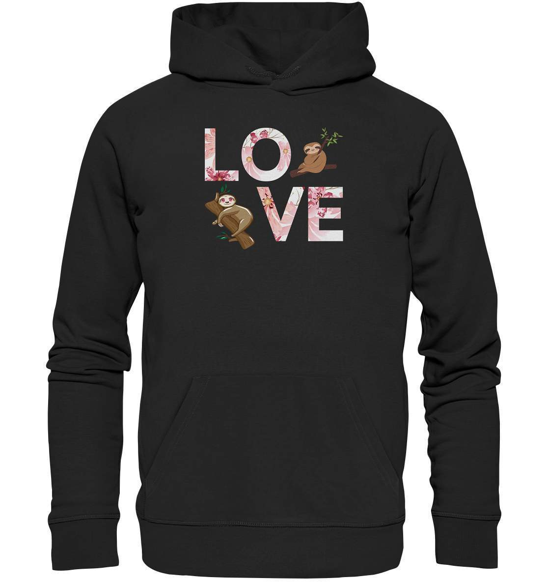 Faultier LOVE - Premium Unisex Hoodie-3 finger faultier,3 zehen faultier,das faultier,ein faultier,faul,Faultier,faultier shirt,faultier t shirt damen,faultierfarm,faultiermotiv,LOVE,riesenfaultier,t-shirt mit faultier