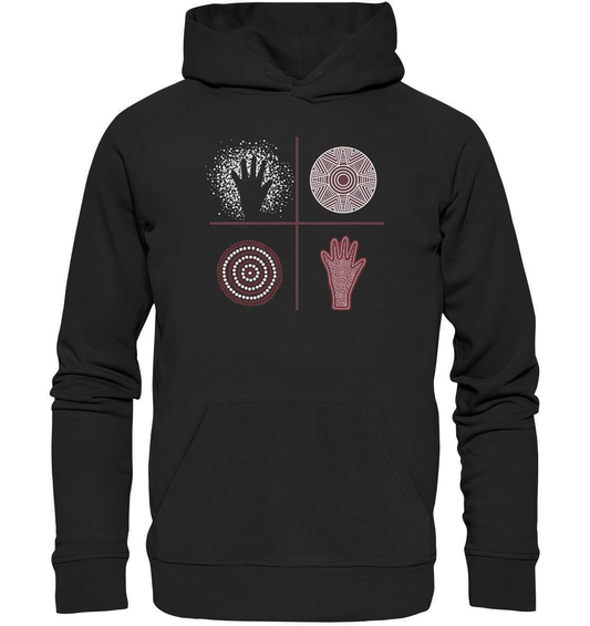 Aboriginal Australian Kunst in Perfektion - Premium Unisex Hoodie-aborigines,dotart,eingeboren,eingeborene australien,hand,kunst australien,Punktart,punkte,Punktkunst,stammeskunst,tasmanisch