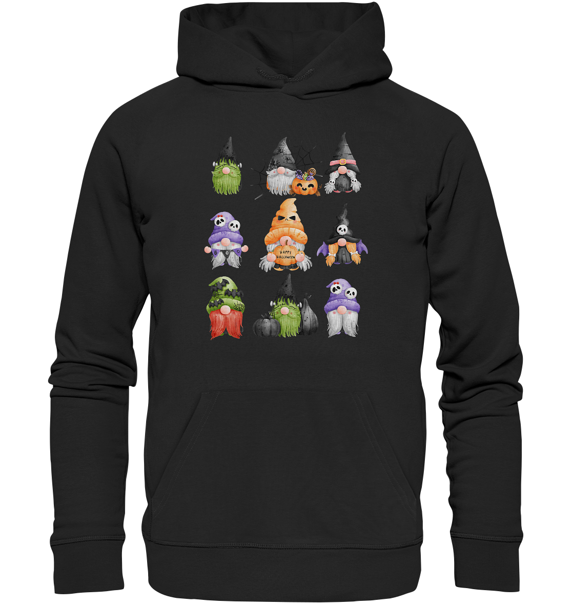 Halloween Gnome Shirt, Halloween Shirt, Herbst T-Shirt, Gnome Gesichter Shirt, Halloween Outfit, Wichtel Halloween Kostüm - Premium Unisex Hoodie