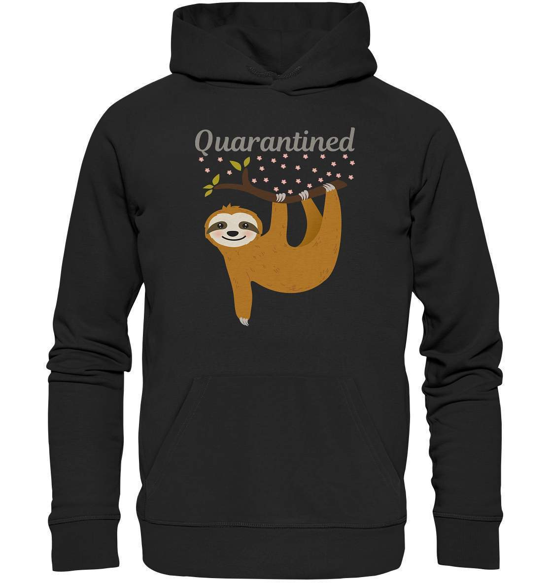 Faultier Quarantined - Premium Unisex Hoodie-3 finger faultier,3 zehen faultier,das faultier,ein faultier,faul,Faultier,faultier shirt,faultier t shirt damen,faultierfarm,faultiermotiv,Quarantined,riesenfaultier,t-shirt mit faultier