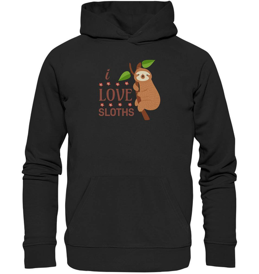 Faultier I Love Sloths - Premium Unisex Hoodie-3 finger faultier,3 zehen faultier,das faultier,ein faultier,faul,Faultier,faultier shirt,faultier t shirt damen,faultierfarm,faultiermotiv,I Love Sloths,riesenfaultier,t-shirt mit faultier