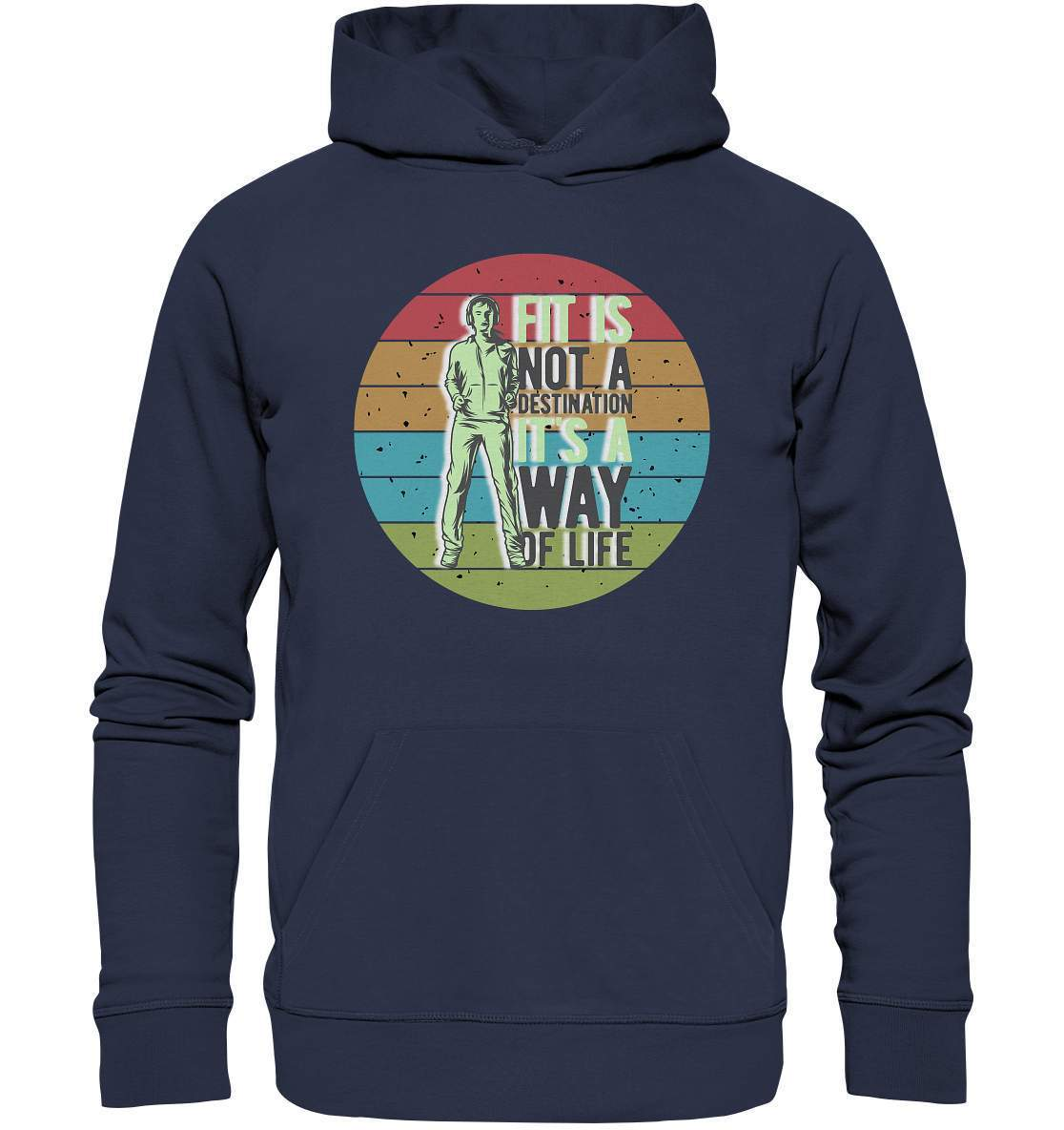 Fit is not a destination - Vintage Fun - Premium Unisex Hoodie-Fitness,Fitness & Sport,Fitnessstudio,Fun Shirt,Hobbie,schön,Sportstil,Statement,Training,Vintage