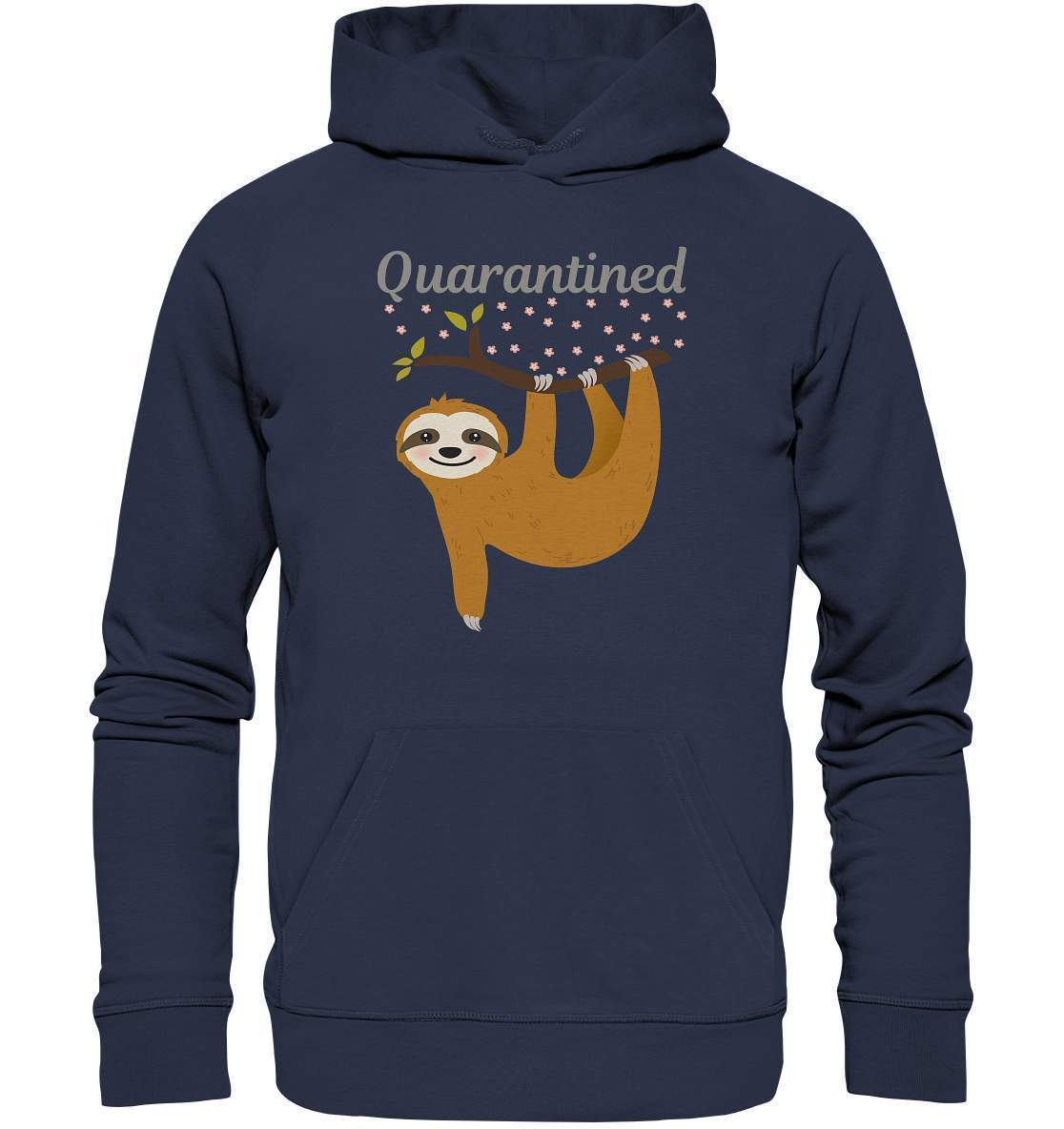 Faultier Quarantined - Premium Unisex Hoodie-3 finger faultier,3 zehen faultier,das faultier,ein faultier,faul,Faultier,faultier shirt,faultier t shirt damen,faultierfarm,faultiermotiv,Quarantined,riesenfaultier,t-shirt mit faultier