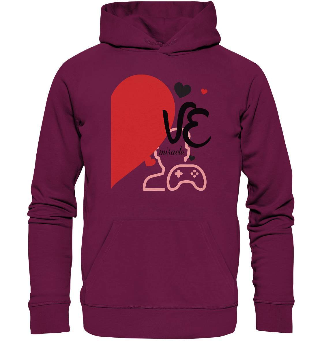 Valentinstag "VE Miracle" Gaming couple Perfekt für Zocker Pärchen - Premium Unisex Hoodie-14. Februar,be my valentine,gamer,gaming couple,große Liebe,herz,liebe,lover,tag der verliebten,valentines day,Valentinstag,Valentinstag für Frauen,Valentinstag für Männer,Valentinstag Geschenk,Valentinstag Ideen,verliebt