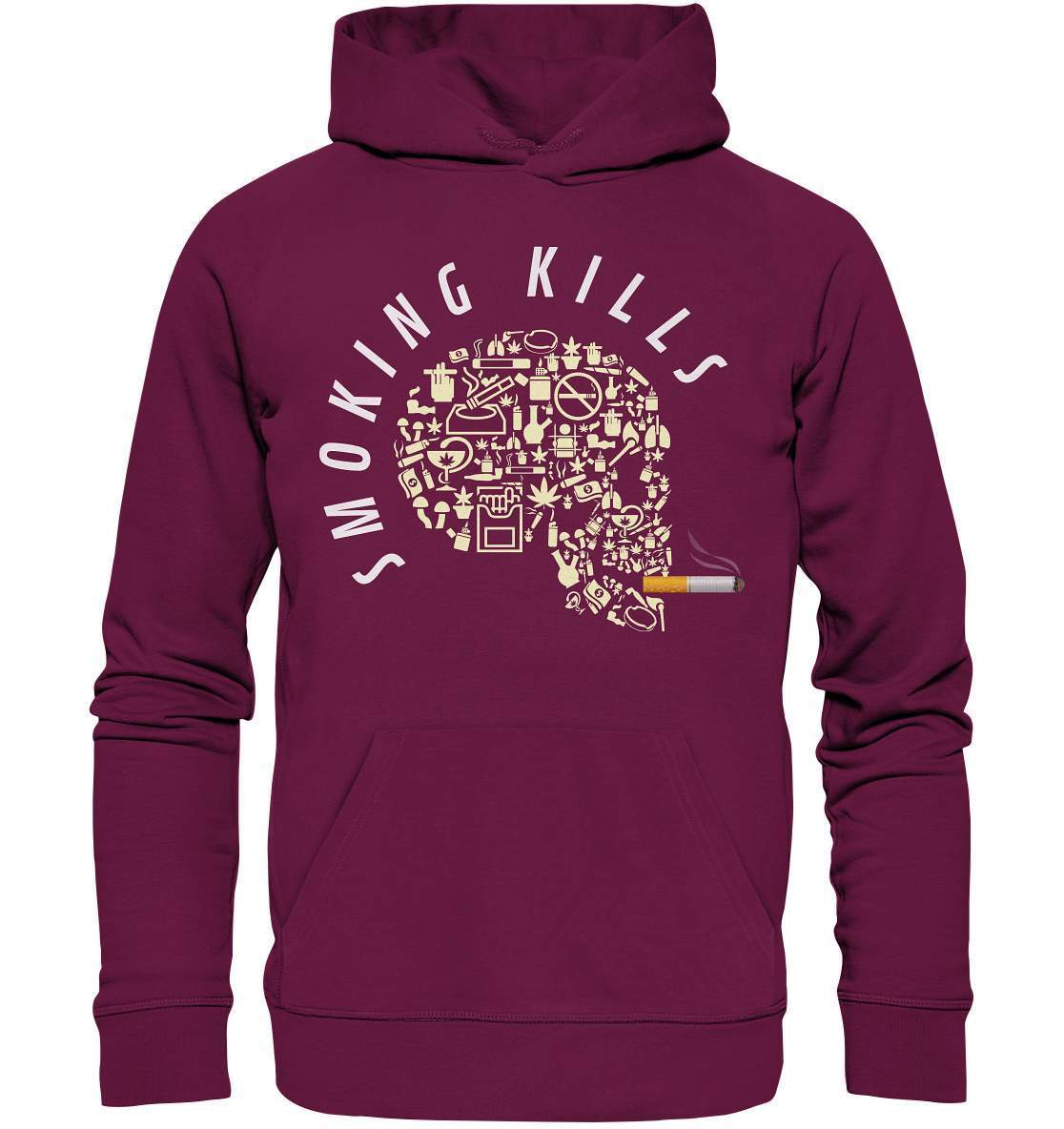 Nichtraucher "Smoking Kills" Skull mit Zigarette Geschenk - Premium Unisex Hoodie-Aschenbecher,bong,canabis,gesund leben,nichtraucher,rauchen,rauchen ist tödlich,rauchen tötet,raucher,wasserpfeiffe,Zigaretten,zigarettenschachtel