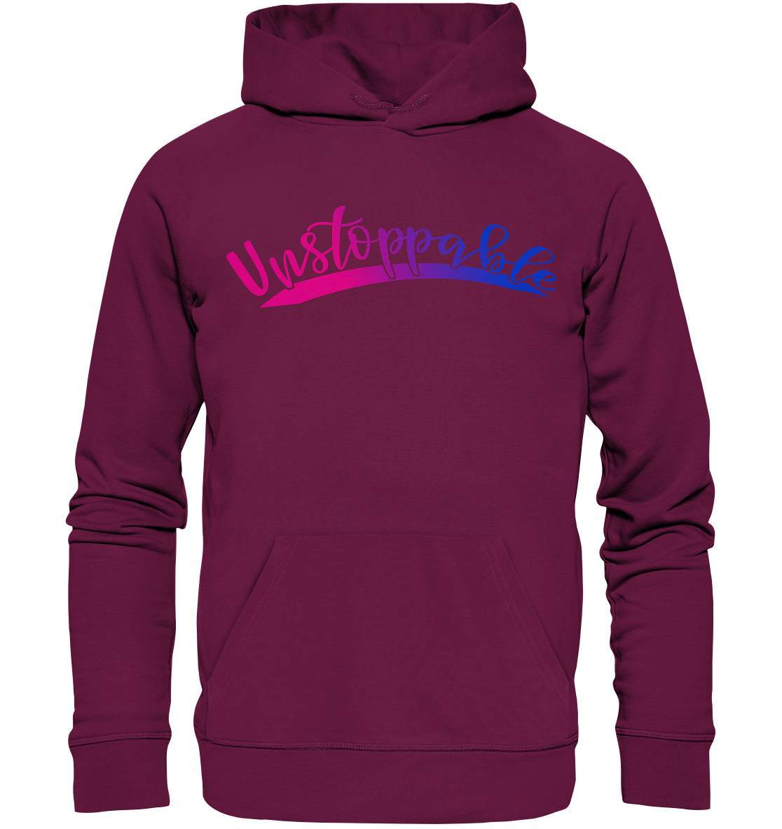 Unstoppable nicht zu stoppen - Premium Unisex Hoodie-dran bleiben,durchhalten,kampf,kämpfer,motivation,nicht zu stoppen,niemals augeben,stark bleiben,stark sein,stätke,tapferheit,unaufhaltbar,unstoppable