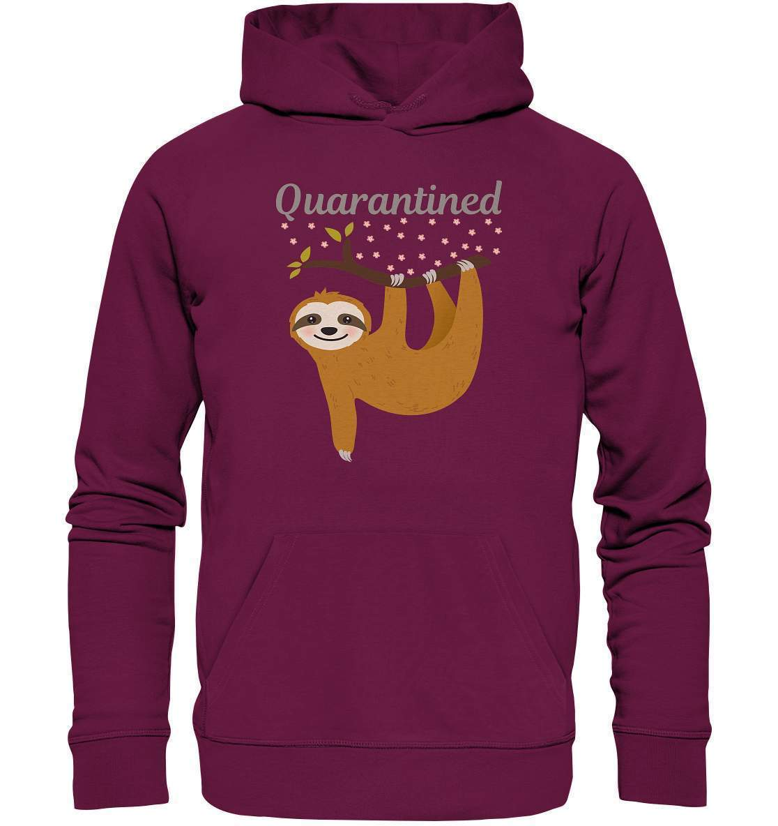 Faultier Quarantined - Premium Unisex Hoodie-3 finger faultier,3 zehen faultier,das faultier,ein faultier,faul,Faultier,faultier shirt,faultier t shirt damen,faultierfarm,faultiermotiv,Quarantined,riesenfaultier,t-shirt mit faultier