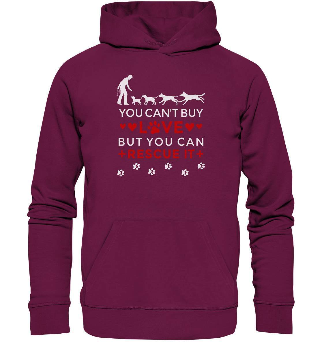 You can't buy love but you can rescue it - Hundefreunde - Premium Unisex Hoodie-auf den hund gekommen,dog,freude,geburtstgasgeschenk,Geschenk,geschenkidee,humor,hund,hundebesitzer,hundefan,hundehalter,hundeliebhaber,hunderettung,hundeshirt,spaß,tierrettung