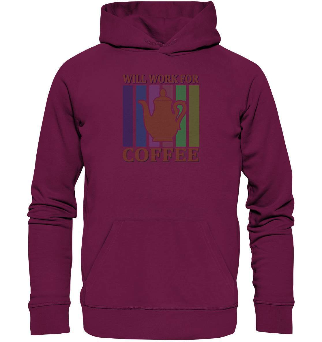 Kaffee Will Work For Coffee Kaffeeliebhaber - Premium Unisex Hoodie-coffee t shirt,espresso t shirt,Frühaufsteher,geschenke für kaffeeliebhaber,i like coffee t shirt,kaffee,kaffeejunkie,Kaffeekanne,kaffeeliebhaber geschenk,kaffeesüchtig,langschläfer,Morgenmuffel,Will Work For Coffee