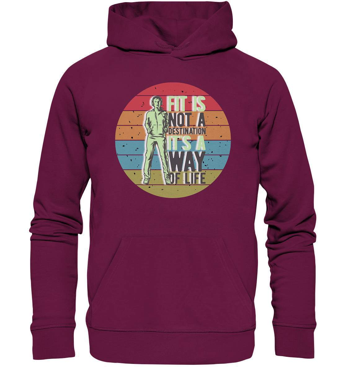 Fit is not a destination - Vintage Fun - Premium Unisex Hoodie-Fitness,Fitness & Sport,Fitnessstudio,Fun Shirt,Hobbie,schön,Sportstil,Statement,Training,Vintage